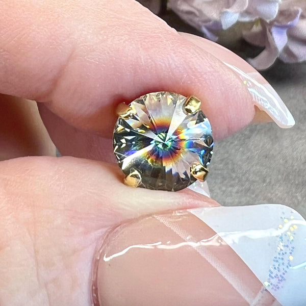 Saturn Rare Vintage Swarovski 1 Piece, 45ss With SP or GP Setting Jewelry Making