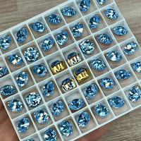 Light Sapphire, 40ss Vintage Swarovski, 2 Pcs Art 1200, Dentelle With SP - GP Setting