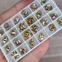 Water Lily Swarovski Crystal, 2 Pcs 8mm/39ss Crystals With SP or GP Settings,  Jewelry-Embroidery