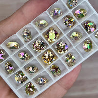 Water Lily Swarovski Crystal, 2 Pcs 8mm/39ss Crystals With SP or GP Settings,  Jewelry-Embroidery