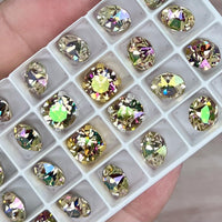 Water Lily Swarovski Crystal, 2 Pcs 8mm/39ss Crystals With SP or GP Settings,  Jewelry-Embroidery