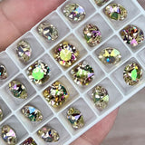 Water Lily Swarovski Crystal, 2 Pcs 8mm/39ss Crystals With SP or GP Settings,  Jewelry-Embroidery