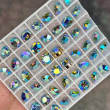 Aquamarine AB 40ss Swarovski Vintage Crystal, 2 Pcs with SP or GP Setting