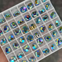 Aquamarine AB 40ss Swarovski Vintage Crystal, 2 Pcs with SP or GP Setting