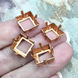 Brass Sew-On Type Rhinestone Crystal Settings, 12mm 4400 - 4410 Square