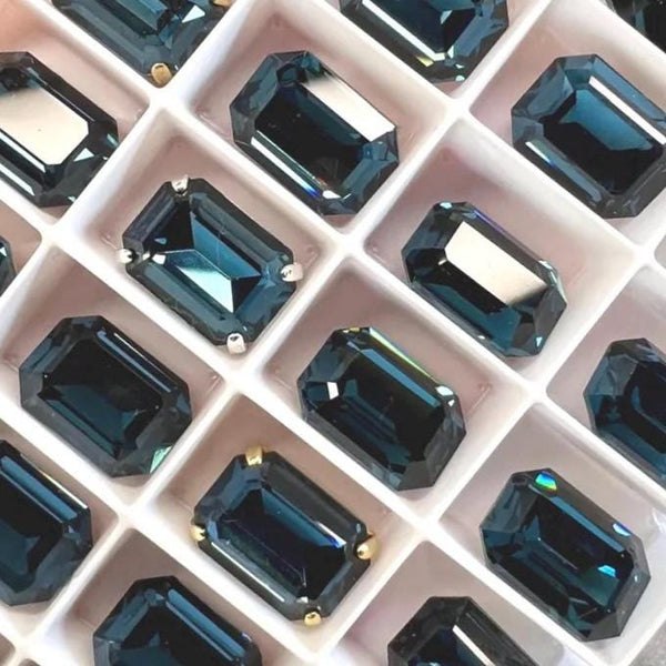 Montana Swarovski Octagon, 1 Piece 14x10mm Art 4610 Crystal With a Setting