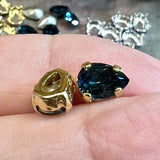 Montana Sapphire 8x6mm 4320, Swarovski Crystal Rhinestone With Settings