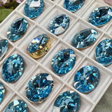Aquamarine 18x13mm Ocean Blue Rare Vintage Swarovski, 1 2 or 4 Pcs - 4106 With Setting