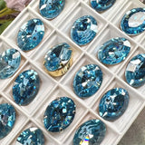 Aquamarine 18x13mm Ocean Blue Rare Vintage Swarovski, 1 2 or 4 Pcs - 4106 With Setting