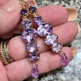 Alexandrite Earring, Vintage Swarovski Crystal Handmade Earrings, in Sterling Silver or 14K GF