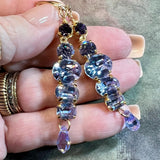 Alexandrite Earring, Vintage Swarovski Crystal Handmade Earrings, in Sterling Silver or 14K GF