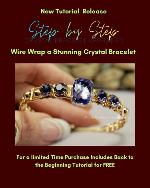 New Sew-On Crystal Bracelet Wire Wrap Tutorial, Intermediate Step-by-Step Jewelry