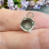 Sterling Silver Pendant Setting, 8.5-8.9mm Solid .925 Round Settings, for Crystals & Gems, 1 2 4 or 6 Pcs