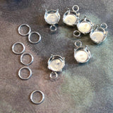 Sterling Silver Pendant Setting, 8.5-8.9mm Solid .925 Round Settings, for Crystals & Gems, 1 2 4 or 6 Pcs