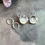 Sterling Silver Pendant Setting, 8.5-8.9mm Solid .925 Round Settings, for Crystals & Gems, 1 2 4 or 6 Pcs