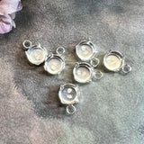 Sterling Silver Pendant Setting, 8.5-8.9mm Solid .925 Round Settings, for Crystals & Gems, 1 2 4 or 6 Pcs