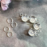 Sterling Silver Pendant Setting, 8.5-8.9mm Solid .925 Round Settings, for Crystals & Gems, 1 2 4 or 6 Pcs