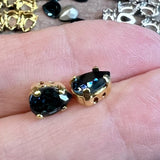 Montana Sapphire 8x6mm 4320, Swarovski Crystal Rhinestone With Settings