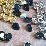 Montana Sapphire 8x6mm 4320, Swarovski Crystal Rhinestone With Settings