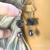 Biwa & Baroque Pearl Earrings, Multiple Color-Shape Choices, Handmade Freshwater Pearl Earring, in Sterling Silver