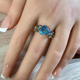 Ocean DeLite Swarovski Kaleidoscope Triangle Crystal Handmade Ring, SS or 14K GF