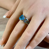 Ocean DeLite Swarovski Kaleidoscope Triangle Crystal Handmade Ring, SS or 14K GF