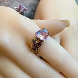 Lavender DeLite Swarovski Kaleidoscope Triangle Crystal Handmade Ring, SS or 14K GF