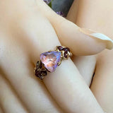 Lavender DeLite Swarovski Kaleidoscope Triangle Crystal Handmade Ring, SS or 14K GF