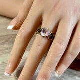 Lavender DeLite Swarovski Kaleidoscope Triangle Crystal Handmade Ring, SS or 14K GF