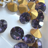 Cardinal Purple 24ss/5.4mm Vintage Swarovski, 4 Pcs Dark-Purple Crystal with Settings
