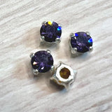 Cardinal Purple 24ss/5.4mm Vintage Swarovski, 4 Pcs Dark-Purple Crystal with Settings