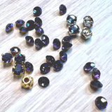 Cardinal Purple 24ss/5.4mm Vintage Swarovski, 4 Pcs Dark-Purple Crystal with Settings