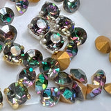 Rare Vitrail Dark 24ss/5.4mm Vintage Swarovski, 4 Pcs with Settings