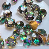 Rare Vitrail Dark 24ss/5.4mm Vintage Swarovski, 4 Pcs with Settings