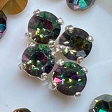 Rare Vitrail Dark 24ss/5.4mm Vintage Swarovski, 4 Pcs with Settings