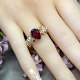 Siam Dark Red 2 Pcs 13X8.5mm Vintage Swarovski Pear 4320 With SP-GP Settings