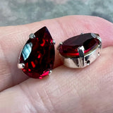 Siam Dark Red 2 Pcs 13X8.5mm Vintage Swarovski Pear 4320 With SP-GP Settings