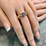 Sweetheart Violet CZ Handmade Ring, 2 Band Styles in SS or 14K GF, Engagement Promise-Ring
