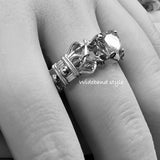 Sweetheart Violet CZ Handmade Ring, 2 Band Styles in SS or 14K GF, Engagement Promise-Ring