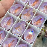 Lavender DeLite 14x10 or 18x13mm Swarovski Crystal 4320 Pear With Settings