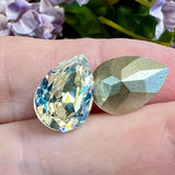 Crystal Moonlight 14x10 Swarovski Crystal 4320 Pear With Setting