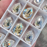 Crystal Moonlight 14x10 Swarovski Crystal 4320 Pear With Setting