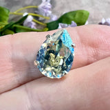 Crystal Moonlight 14x10 Swarovski Crystal 4320 Pear With Setting