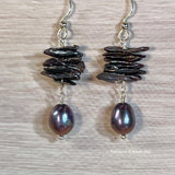Biwa & Baroque Pearl Earrings, Multiple Color-Shape Choices, Handmade Freshwater Pearl Earring, in Sterling Silver