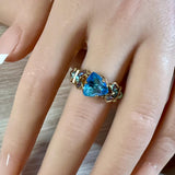 Ocean DeLite Swarovski Kaleidoscope Triangle Crystal Handmade Ring, SS or 14K GF