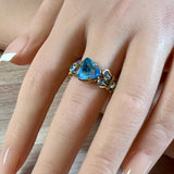 Ocean DeLite Swarovski Kaleidoscope Triangle Crystal Handmade Ring, SS or 14K GF