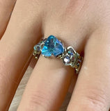 Ocean DeLite Swarovski Kaleidoscope Triangle Crystal Handmade Ring, SS or 14K GF