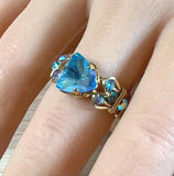 Ocean DeLite Swarovski Kaleidoscope Triangle Crystal Handmade Ring, SS or 14K GF