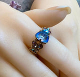 Ocean DeLite Swarovski Kaleidoscope Triangle Crystal Handmade Ring, SS or 14K GF