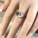 Lavender DeLite Swarovski Kaleidoscope Triangle Crystal Handmade Ring, SS or 14K GF